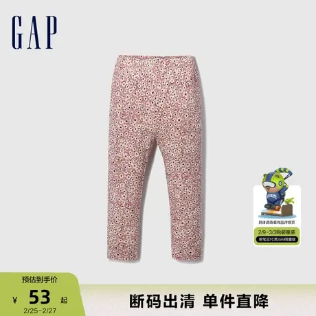 【断码优惠】Gap婴儿春秋洋气印花图案针织裤儿童装运动裤786638商品大图