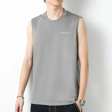 莫代尔冰丝背心男健身跨栏无袖t恤外穿夏季薄款速干凉感运动坎肩商品大图