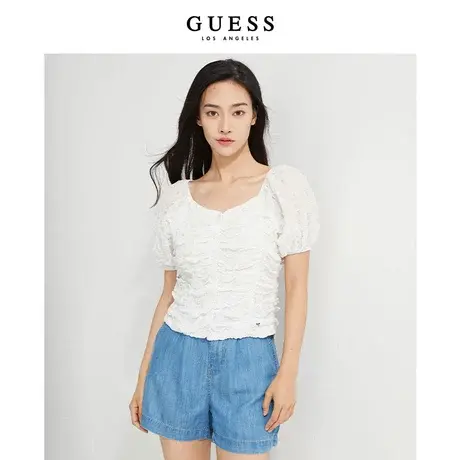 GUESS 女士纯欲极简褶皱衬衫-YM2W1265商品大图