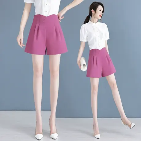 花苞腰短裤女夏季新潮时尚气质三分职业西裤2023韩版设计感热裤子商品大图