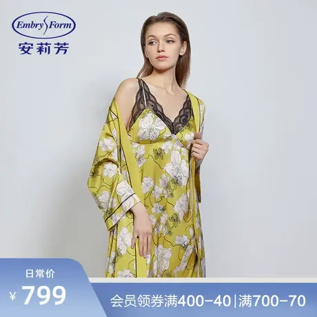 安莉芳专柜新品薄款雪纺印花睡袍女士春夏季晨袍家居服EL00546图片