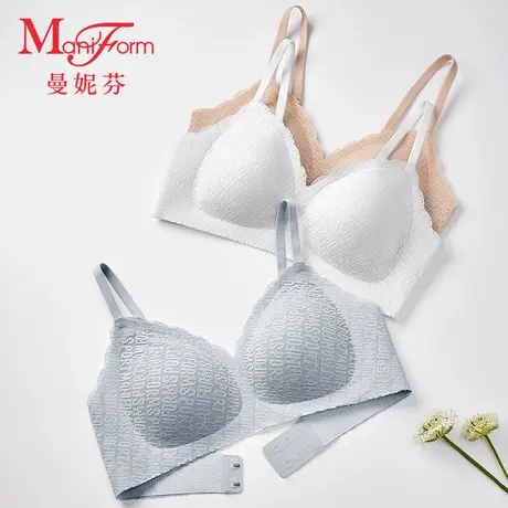 曼妮芬少女文胸无钢圈无痕蕾丝内衣运动风学生透气胸罩20400435商品大图