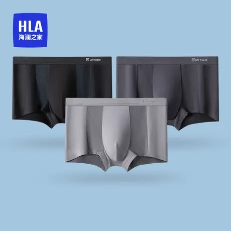 HLA/海澜之家网眼拼接内裤抑菌吸湿透气清凉舒适高弹男士平角短裤商品大图