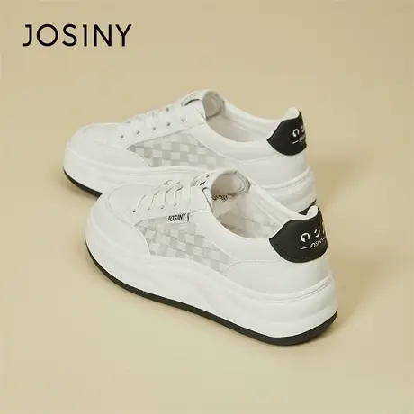 Josiny/卓诗尼板鞋女2024新款春秋季厚底超火小白鞋休闲运动女鞋商品大图