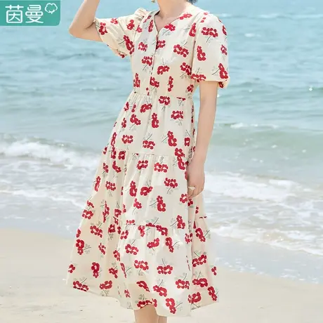 茵曼法式度假风复古碎花连衣裙子女夏季2023新款设计感小众气质图片