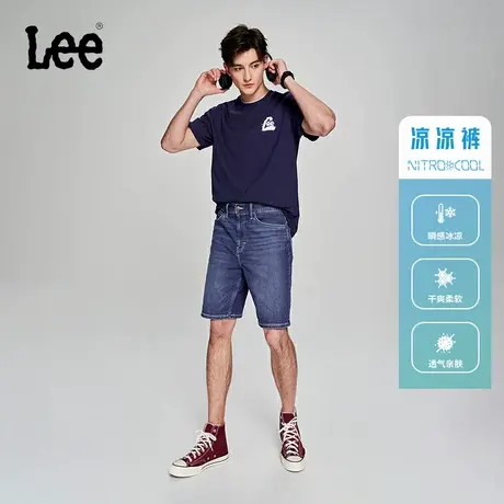 Lee凉感中浅蓝男牛仔短裤凉凉裤LMB100903200229-2990商品大图