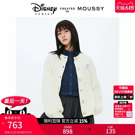 MOUSSY 2025夏季新品迪士尼联名甜美日系针织开衫女010ISY70-6311商品大图