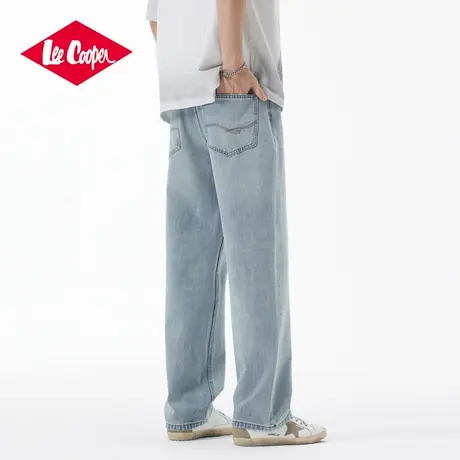 Lee Cooper/李库珀 凉感复古牛仔裤男夏季薄款宽松直筒阔腿长裤子商品大图
