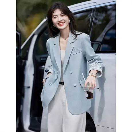 时尚气质休闲通勤春季西装外套女2025年春季新品收腰显瘦夹克西服商品大图