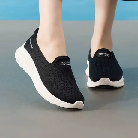 SKECHERS斯凯奇女鞋2025夏季新款网面透气健步鞋黑色妈妈鞋运动商品大图