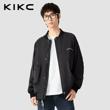 kikc夹克外套男2023秋冬新款商场同款字母发泡印花宽松棒球茄克衫图片
