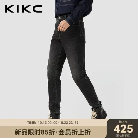 kikc牛仔裤男2023秋冬新款商场同款口袋图案刺绣复古休闲百搭裤子图片