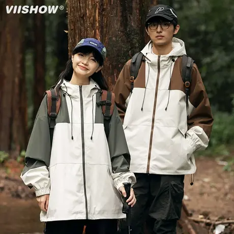 VIISHOW户外山系冲锋衣男宽松潮牌外套春秋美式机能男士休闲夹克商品大图