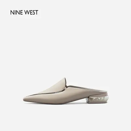 Nine West/玖熙穆勒鞋低跟夏季新款小方头懒人凉鞋包头拖女休闲商品大图
