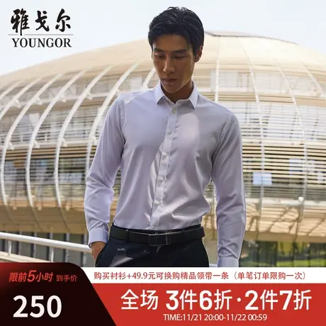 【棉弹DP免烫】D系雅戈尔衬衫春季商务休闲舒适工装衬衣长袖衬衫商品大图