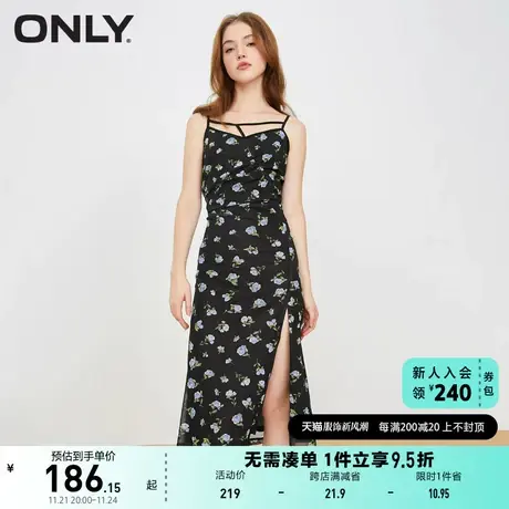 ONLY奥莱2023春夏新款时尚潮流休闲碎花中长款连衣裙女图片