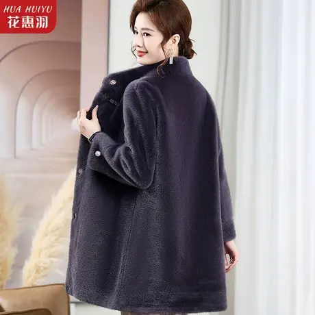 中年妈妈冬装水貂绒外套复古2023新款中老年人女冬季高贵皮草大衣商品大图