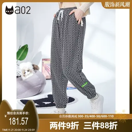 a02秋季新款原创宽松个性百搭甜美潮流时尚日常通勤女休闲裤商品大图