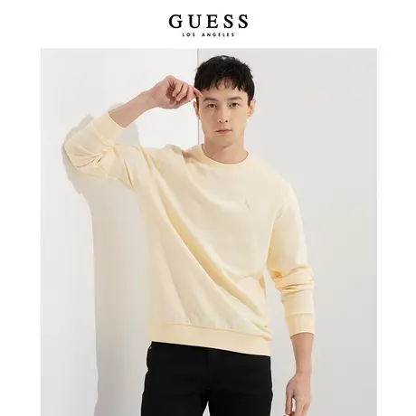 GUESS 男士打底潮流oversize纯色长袖套头卫衣-MM1K8440商品大图