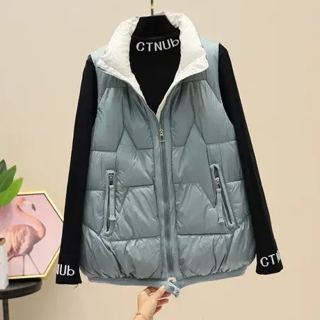 2023年冬季新款韩版羽绒棉马夹女立领宽松休闲马甲加厚背心坎肩潮商品大图