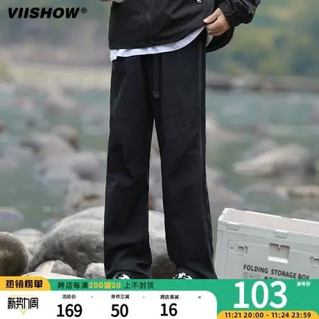 VIISHOW美式冲锋裤男春秋登山裤运动休闲伞兵裤子宽松工装长裤商品大图