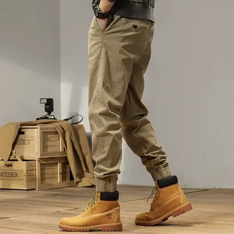 潮流百搭工装休闲裤男士宽松青年束脚裤冬季新款潮牌舒适裤子男裤图片
