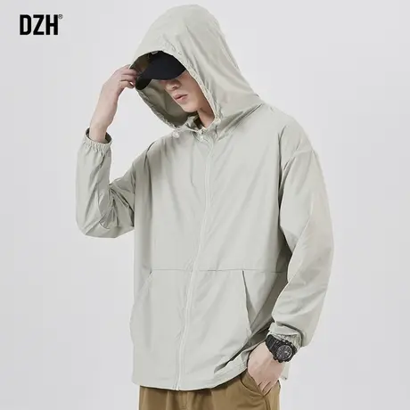 男生冰丝外套男夏季薄款潮牌美式速干夹克百搭连帽上衣2023年新款商品大图