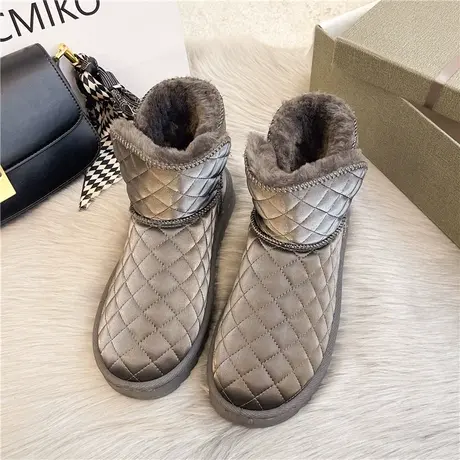 网红爆款雪地靴女冬季加绒加厚皮毛一体2023新款短筒雪地棉鞋东北图片