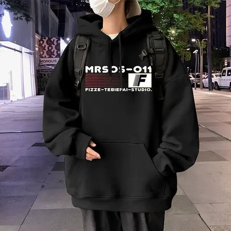 美式街头连帽重磅卫衣男秋冬季潮牌2023设计感hiphop嘻哈宽松外套商品大图