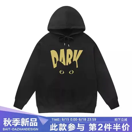 日系卡通猫咪印花连帽卫衣男士秋冬季新款男女运动情侣休闲外套商品大图