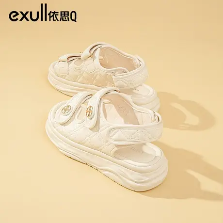 依思q小个子增高凉鞋女款2024年夏季新款松糕厚底踩屎感软底女鞋商品大图