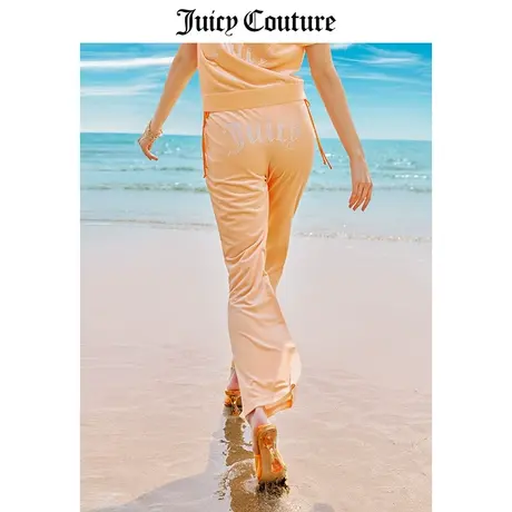 Juicy Couture橘滋休闲裤女2023春季新款美式后臀烫钻天鹅绒长裤商品大图