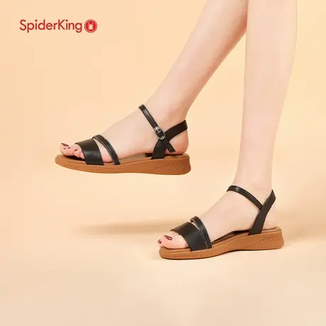 蜘蛛王2023新款秋季女士透气百搭舒适时尚防滑罗马厚平底凉拖鞋商品大图