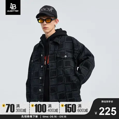 Lilbetter夹克男秋季新款2023男装潮牌印花牛仔百搭复古高级外套商品大图