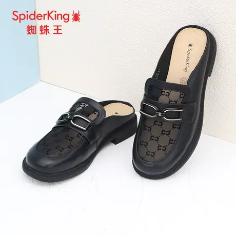 SPIDER KING/蜘蛛王皮拖鞋女外穿2023夏商场同款穆勒鞋网面透气潮商品大图