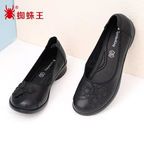 蜘蛛王断码清仓正品女鞋真皮2022夏商场新款皮鞋女妈妈老人鞋软底商品大图