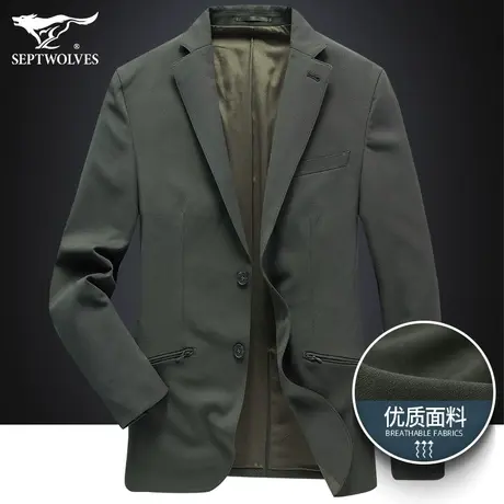 七匹狼男装2022秋冬季新品平驳领舒适小西装青年商务休闲西服外套商品大图