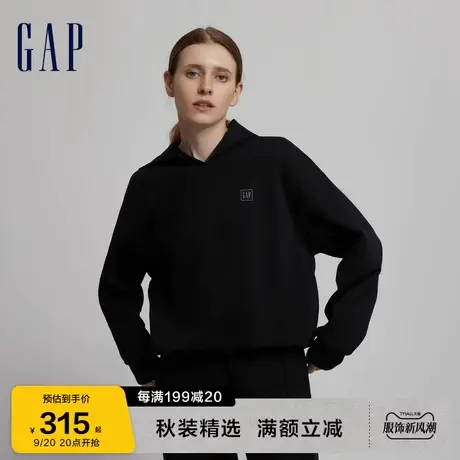 Gap女装秋季2023新款空气三明治LOGO短款连帽衫810612卫衣图片