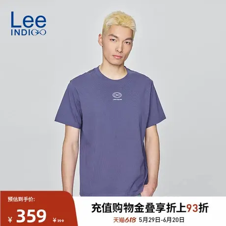 Lee商场同款25春夏新品舒适版圆领Logo印花设计男短袖T恤休闲潮商品大图
