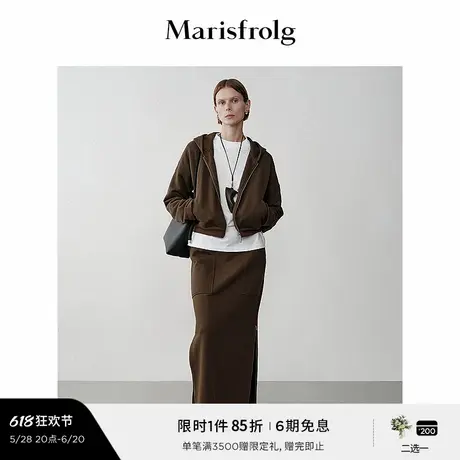 【精简美学】Marisfrolg玛丝菲尔冬截短版型连帽卫衣外套图片