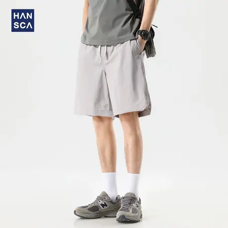 hansca四面弹超薄速干冰丝休闲运动短裤男夏季凉感宽松透气五分裤商品大图