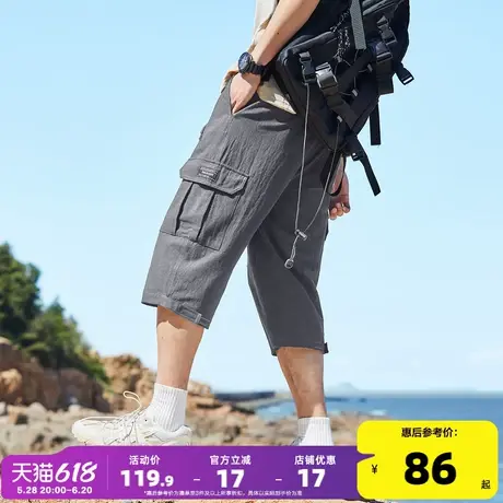 唐狮2024夏季新款男休闲短裤宽松纯棉潮流工装七分裤运动学生裤子商品大图