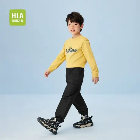 HLA/海澜之家多口袋松紧腰休闲裤25春夏新舒适潮酷工装裤男女童装商品大图