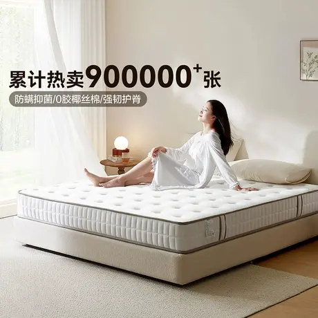 全友家居席梦思弹簧乳胶床垫出租房1.5米椰棕家用床垫硬垫商品大图