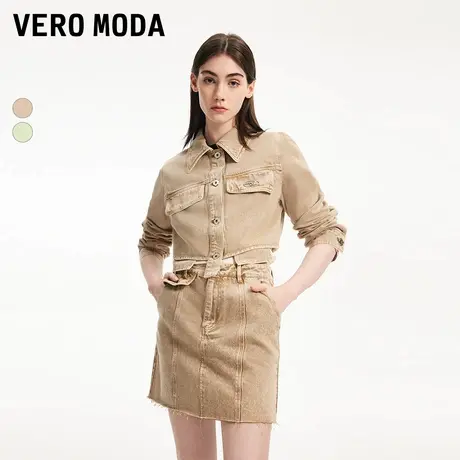 Vero Moda奥莱外套女早秋新款高街潮流纯棉长袖水洗夹克短款大衣图片