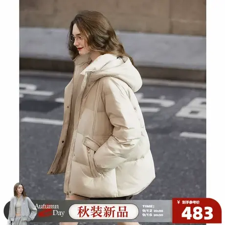 唐狮2025冬季短款羽绒服女连帽气质高级感时尚厚款保暖羽绒外套商品大图