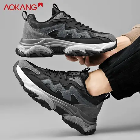 奥康男鞋新款秋季运动休闲鞋厚底增高7cm老爹鞋百搭男士跑步鞋子图片