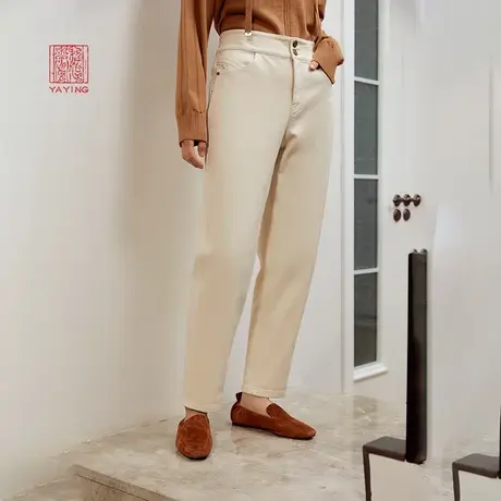 EP雅莹高端系列 火山岩牛仔宽松棉质直筒裤 2023秋冬新款J607A图片