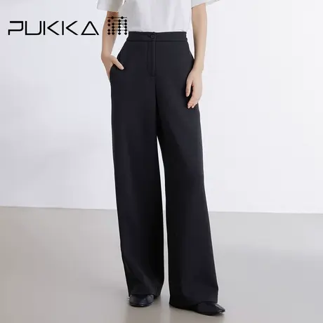 蒲PUKKA 原创设计女裤2024春装新款休闲运动阔腿宽松显瘦直筒长裤商品大图