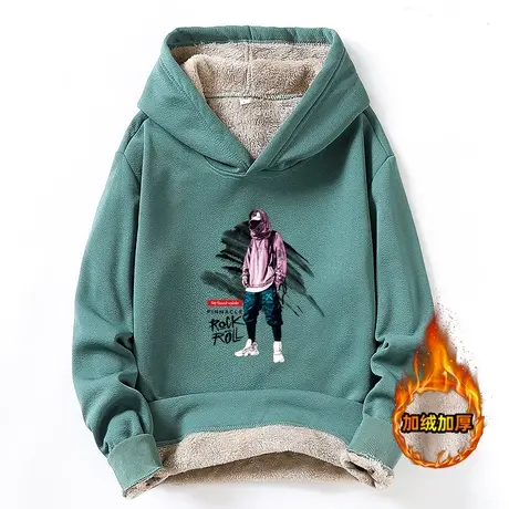 连帽卫衣男士外套2023新款秋冬季韩版潮流加绒加厚学生保暖上衣服商品大图